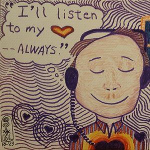 "Stayin' Tuned to My Heart" Original, Whimsical Art (5 x 7 pdf)